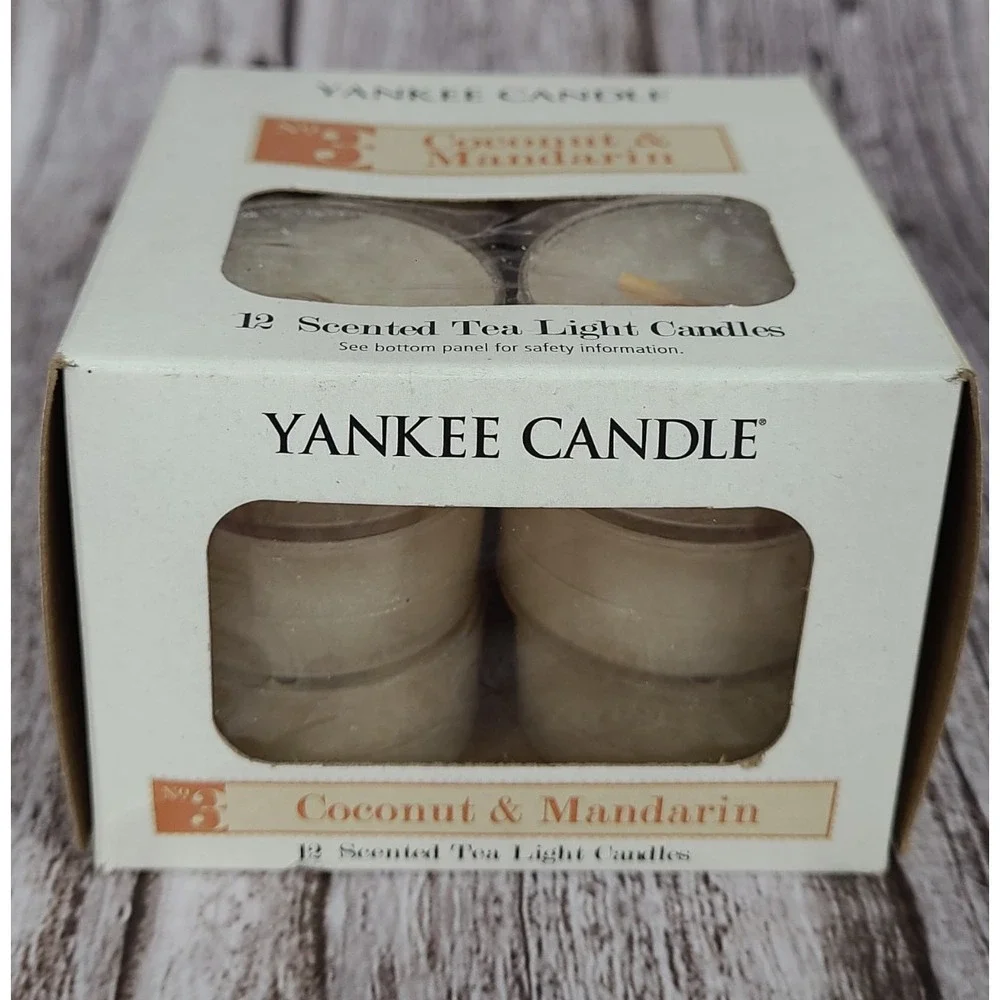 Yankee Candle‎ 12 Scented Tea Light Candles No.3 Coconut & Mandarin New Open Box